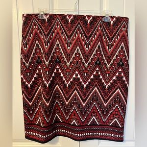 Dress Barn Pencil Skirt. 2X. Red/multi